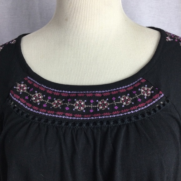 J.Jill Embroidered Long Sleeve Peasant Top Sz LP - Picture 2 of 5